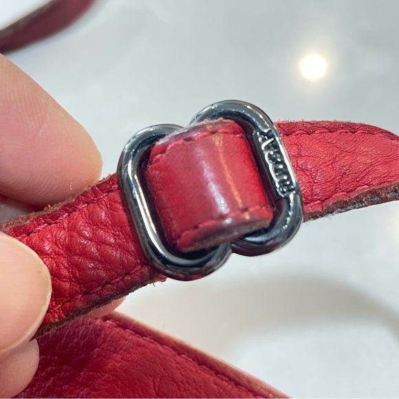 RUDSAK PEBBLED RED LEATHER CROSSBODY BAG HANDBAG MINI BAG - Picture 7 of 16